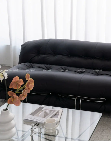 SOOGOOD Amaris Vintage Glass Square Coffee Table Modern Minimalist Wabi-Sabi Style from SOOGOOD