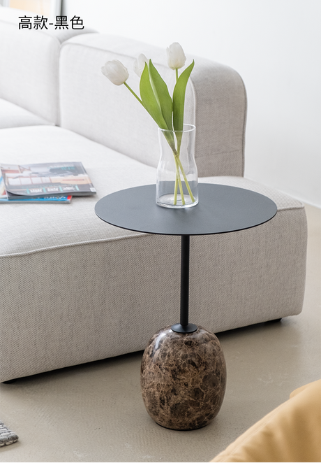 SOOGOOD Haruki Elegant Nordic Marble Iron Art Nightstand from SOOGOOD