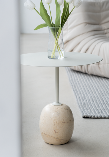 SOOGOOD Haruki Elegant Nordic Marble Iron Art Nightstand from SOOGOOD