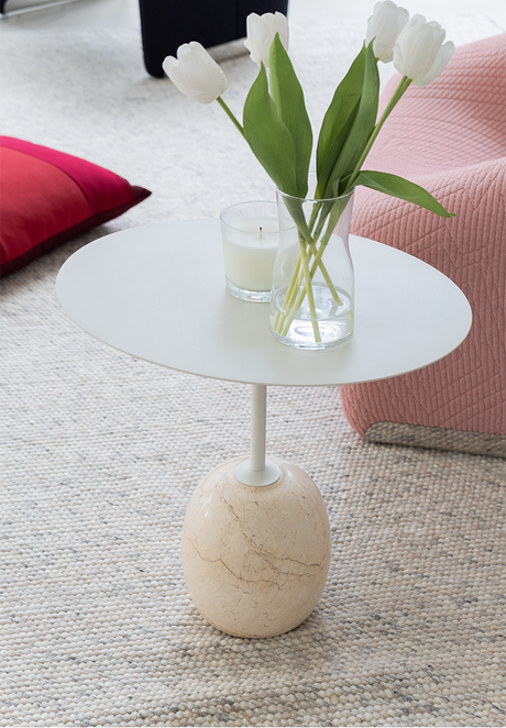 SOOGOOD Haruki Elegant Nordic Marble Iron Art Nightstand from SOOGOOD