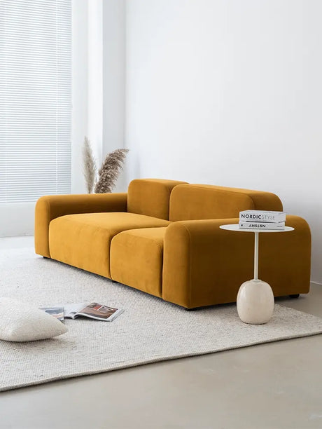 SOOGOOD Jinsol Modern Irregular Design Sofa – Three-Seater Red Fabric from SOOGOOD