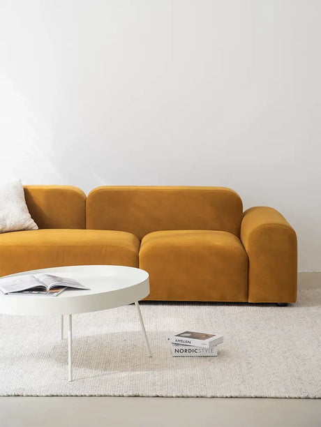 SOOGOOD Jinsol Modern Irregular Design Sofa – Three-Seater Red Fabric from SOOGOOD