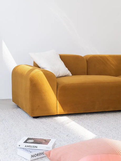 SOOGOOD Jinsol Modern Irregular Design Sofa – Three-Seater Red Fabric from SOOGOOD