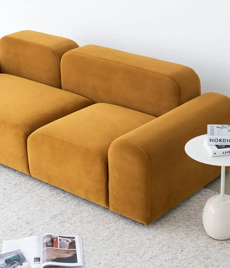 SOOGOOD Jinsol Modern Irregular Design Sofa – Three-Seater Red Fabric from SOOGOOD