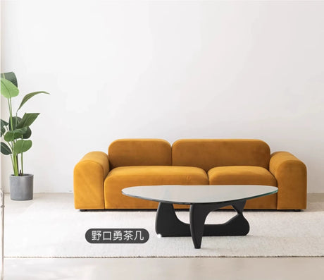 SOOGOOD Jinsol Modern Irregular Design Sofa – Three-Seater Red Fabric from SOOGOOD
