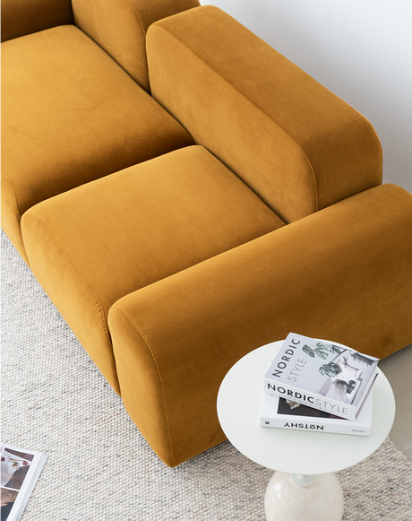 SOOGOOD Jinsol Modern Irregular Design Sofa – Three-Seater Red Fabric from SOOGOOD