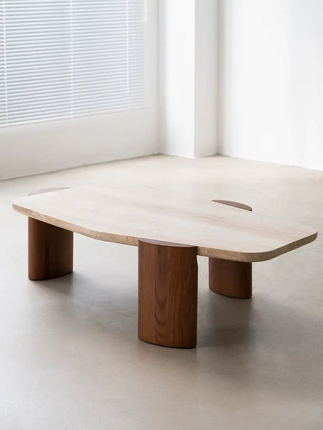 SOOGOOD Kaori Elegant Natural Travertine Coffee Table from SOOGOOD