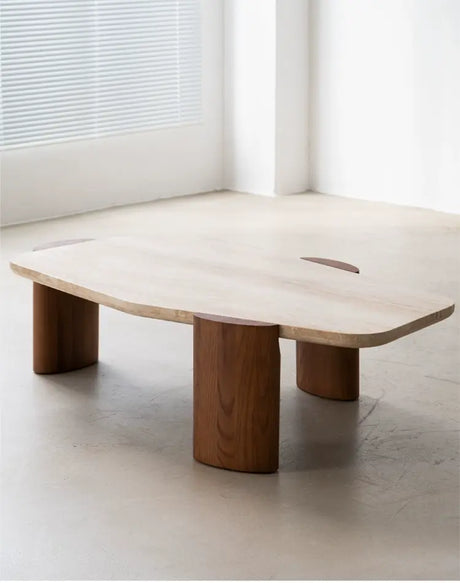 SOOGOOD Kaori Elegant Natural Travertine Coffee Table from SOOGOOD