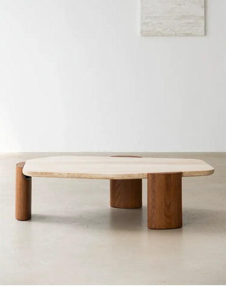 SOOGOOD Kaori Elegant Natural Travertine Coffee Table from SOOGOOD