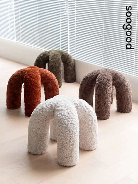 SOOGOOD PIERROT Cozy Plush Round Stool from SOOGOOD