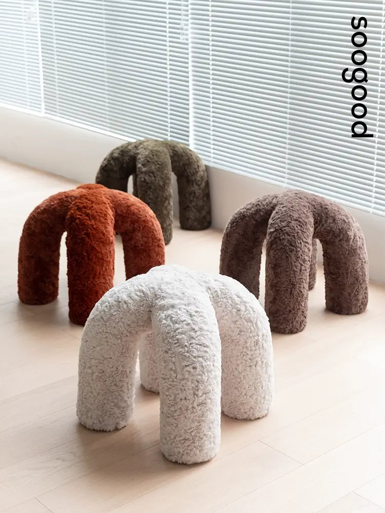 SOOGOOD PIERROT Cozy Plush Round Stool from SOOGOOD