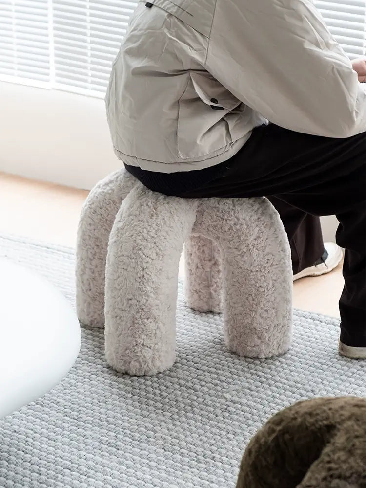 SOOGOOD PIERROT Cozy Plush Round Stool from SOOGOOD