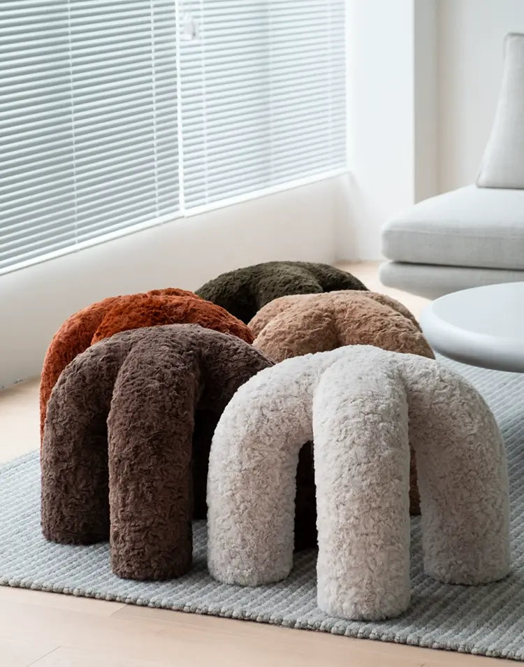 SOOGOOD PIERROT Cozy Plush Round Stool from SOOGOOD