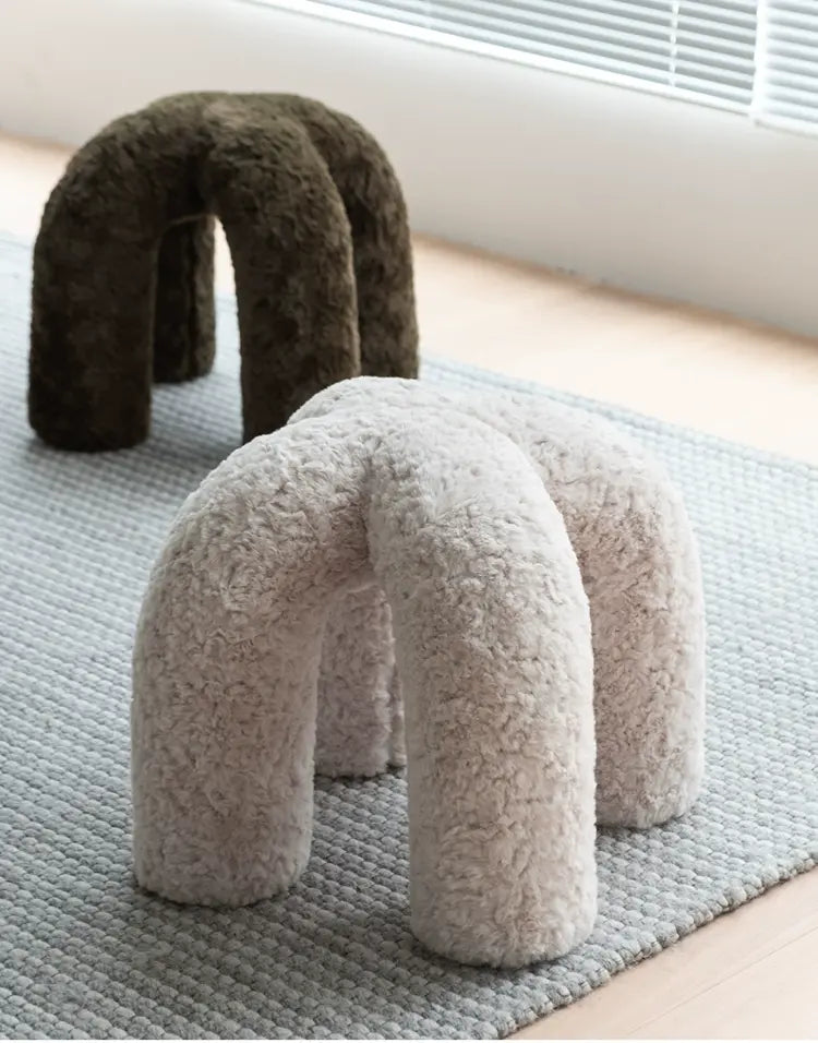 SOOGOOD PIERROT Cozy Plush Round Stool from SOOGOOD