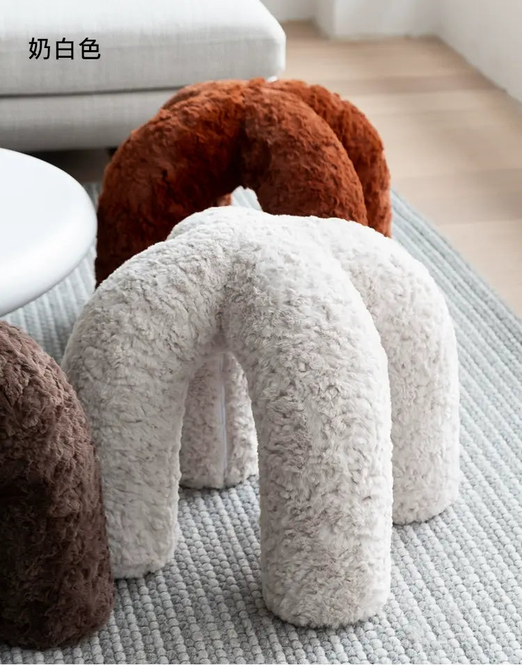 SOOGOOD PIERROT Cozy Plush Round Stool from SOOGOOD