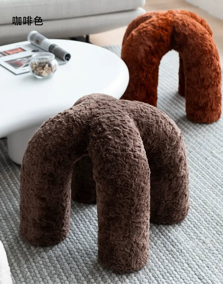 SOOGOOD PIERROT Cozy Plush Round Stool from SOOGOOD