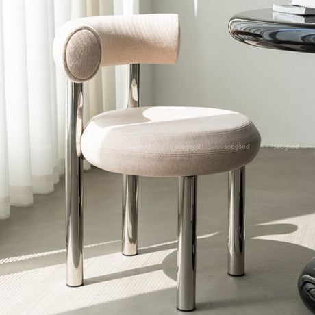 SOOGOOD Zenobia Minimalist Chubby Chair Stainless Steel Study Chair from SOOGOOD