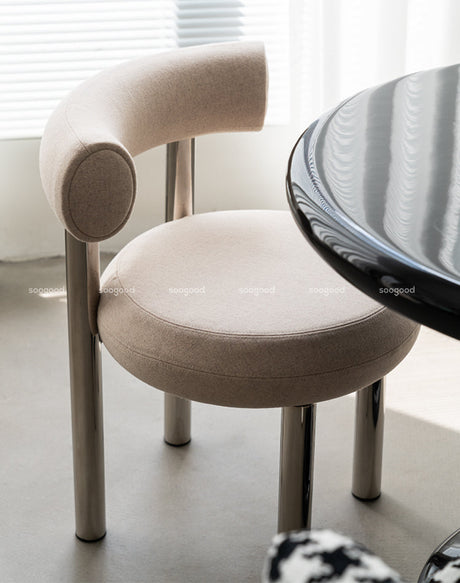 SOOGOOD Zenobia Minimalist Chubby Chair Stainless Steel Study Chair from SOOGOOD