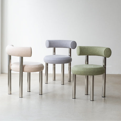 SOOGOOD Zenobia Minimalist Chubby Chair Stainless Steel Study Chair from SOOGOOD