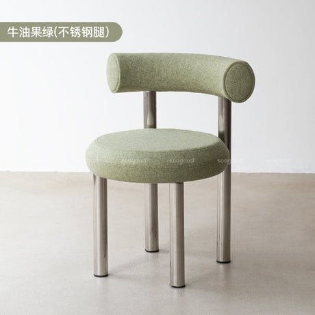 SOOGOOD Zenobia Minimalist Chubby Chair Stainless Steel Study Chair from SOOGOOD