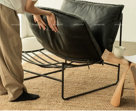 SOOGOOD Zephyra Elegant Leather Cozy Sofa Chair from SOOGOOD
