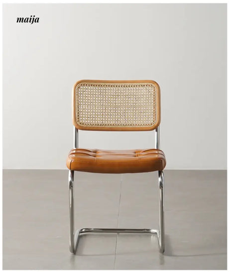 Vintage Leather Rattan Chair from maija