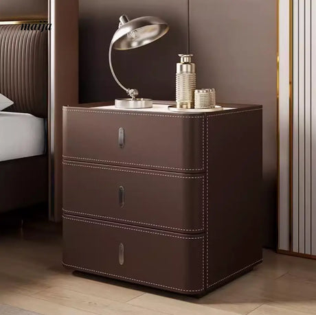 Matteo Leather Wrapped Bedside Table from maija