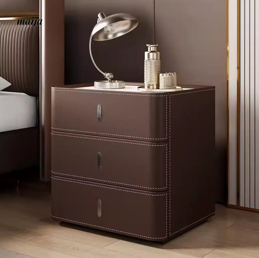 Matteo Leather Wrapped Bedside Table from maija
