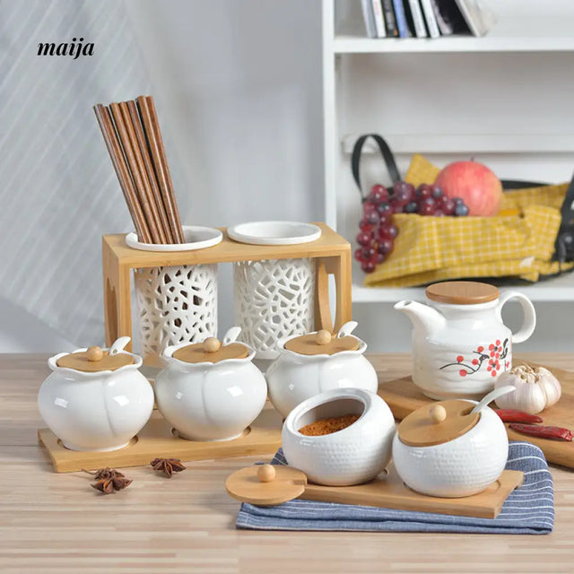 Classic Ceramic Seasoning Jar Set from maija