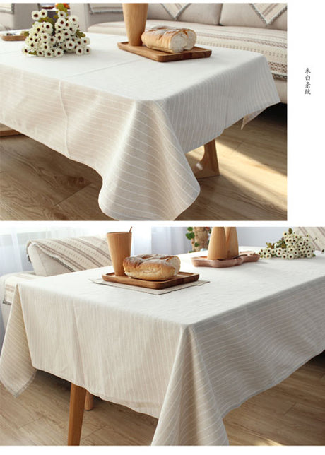 CHESTNUT COCOON Akihiko Elegant Solid Cotton Linen Tablecloth from CHESTNUT COCOON