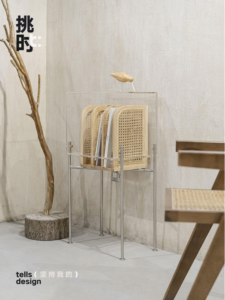 TELLS Aislinn Sleek Modern Acrylic Scandinavian Bookshelf from TELLS