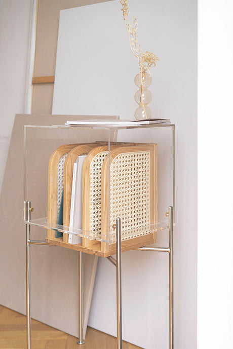 TELLS Aislinn Sleek Modern Acrylic Scandinavian Bookshelf from TELLS