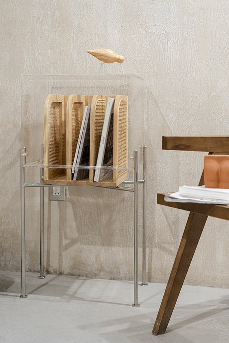 TELLS Aislinn Sleek Modern Acrylic Scandinavian Bookshelf from TELLS