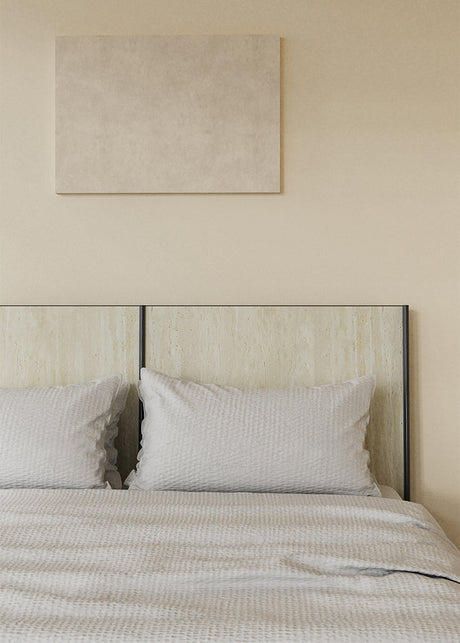 TELLS Amaya Contemporary Solid Wood Double Bed with Retro Cream Finish from TELLS