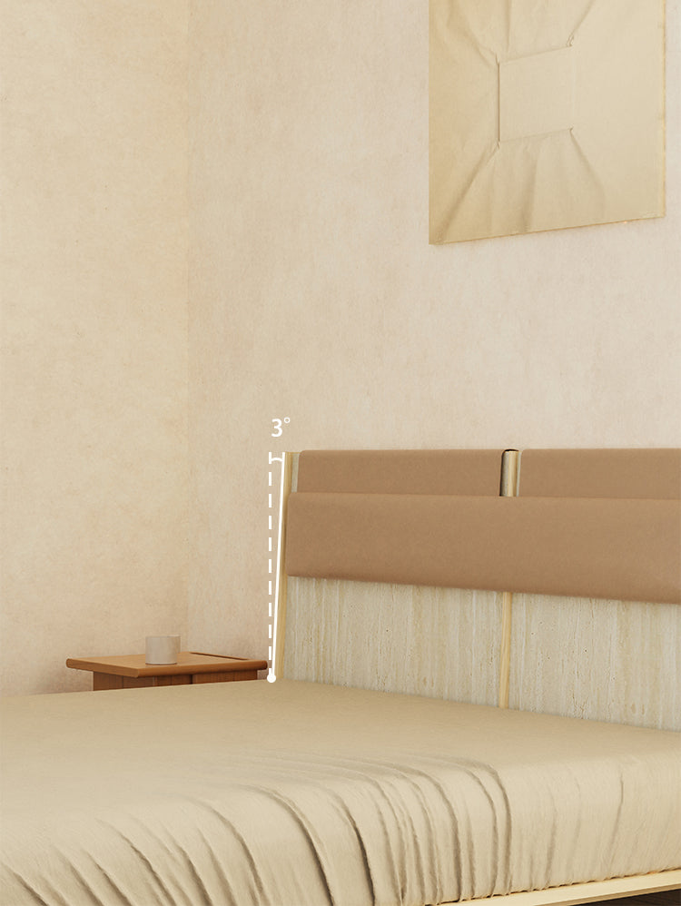 TELLS Amaya Contemporary Solid Wood Double Bed with Retro Cream Finish from TELLS