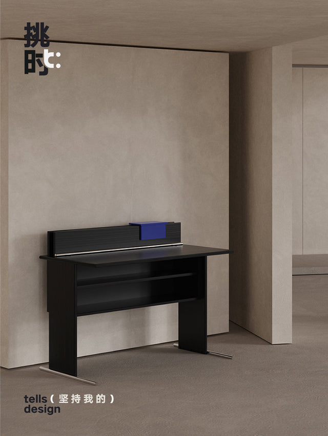 TELLS Aurelius Retro Solid Wood Study Desk - Luxurious Storage with Stylish Light Finish from TELLS