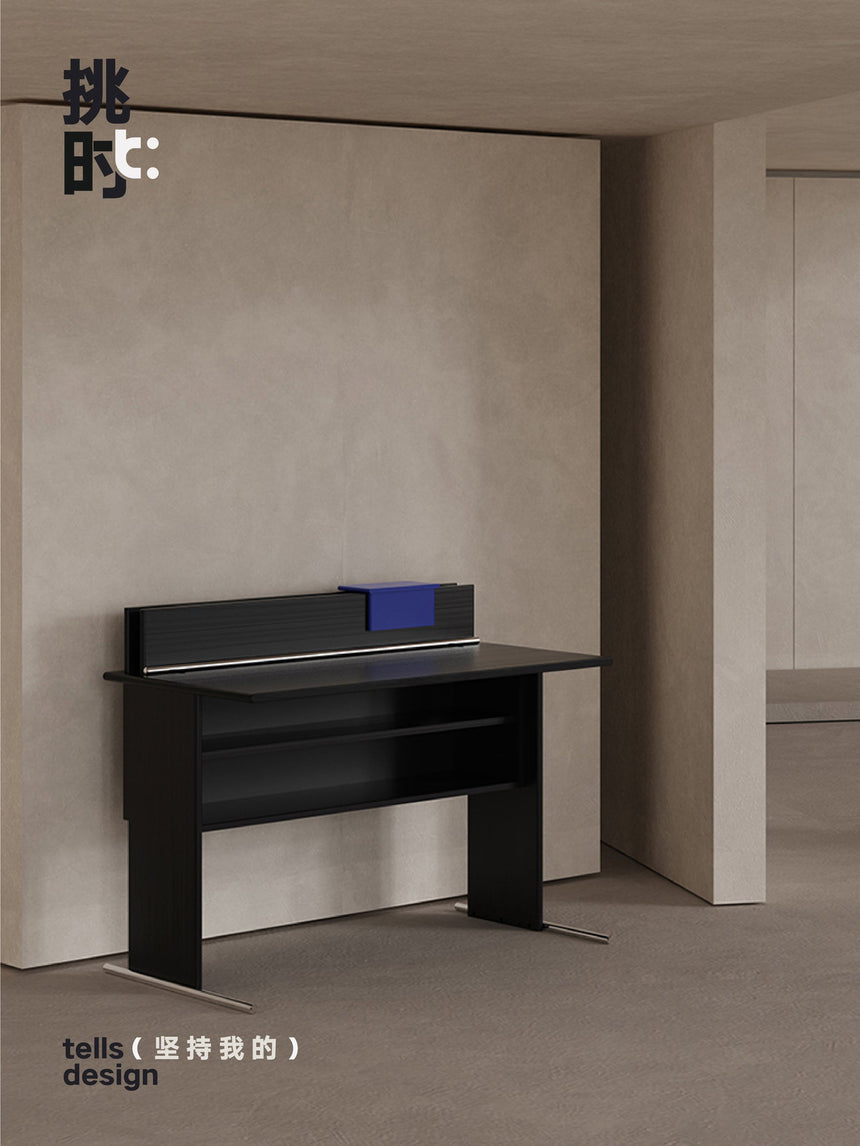 TELLS Aurelius Retro Solid Wood Study Desk - Luxurious Storage with Stylish Light Finish from TELLS