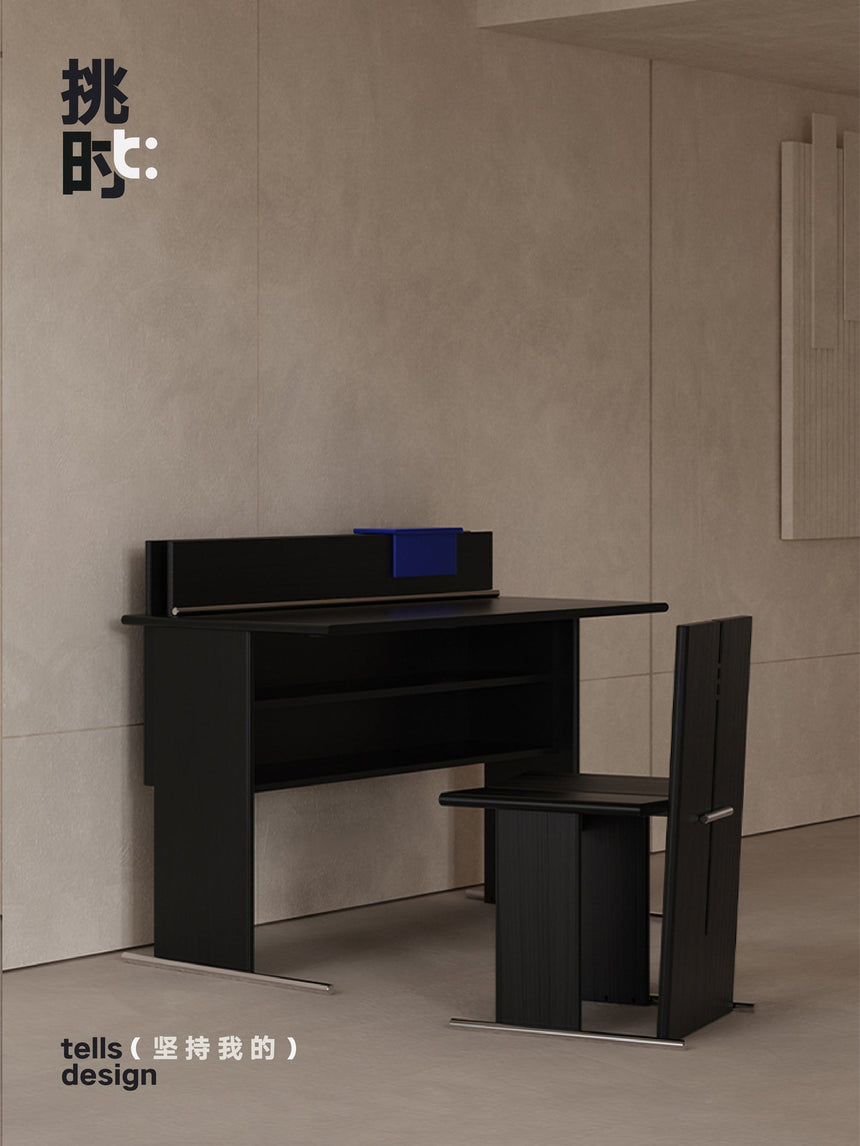 TELLS Aurelius Retro Solid Wood Study Desk - Luxurious Storage with Stylish Light Finish from TELLS