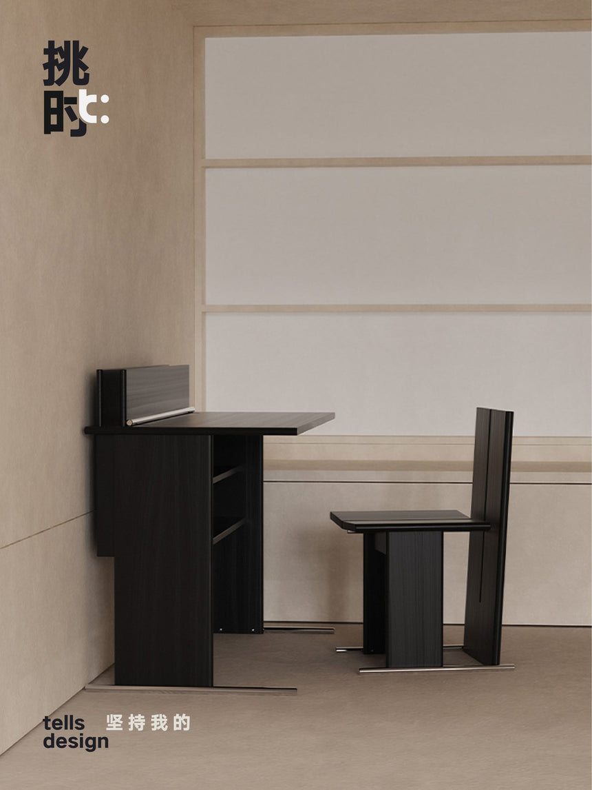 TELLS Aurelius Retro Solid Wood Study Desk - Luxurious Storage with Stylish Light Finish from TELLS