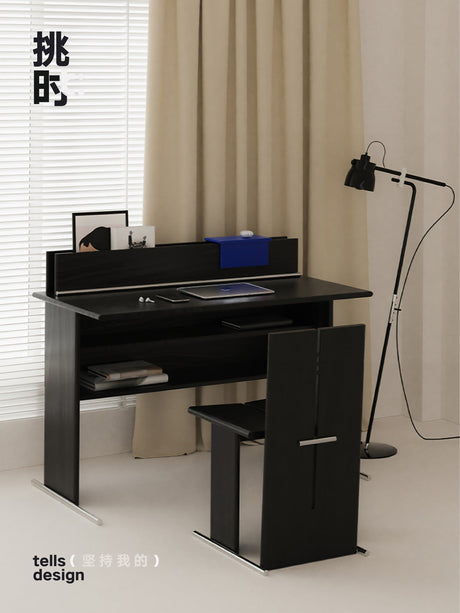 TELLS Aurelius Retro Solid Wood Study Desk - Luxurious Storage with Stylish Light Finish from TELLS