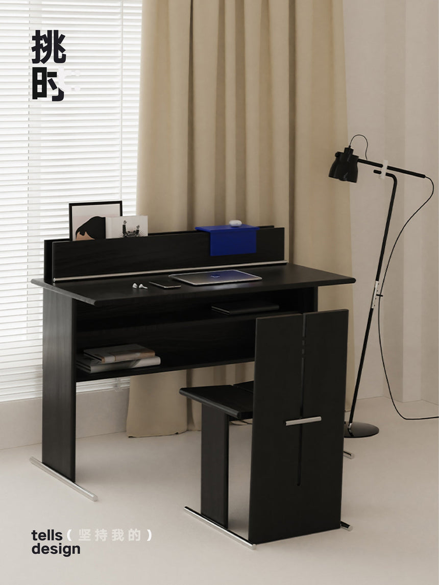 TELLS Aurelius Retro Solid Wood Study Desk - Luxurious Storage with Stylish Light Finish from TELLS