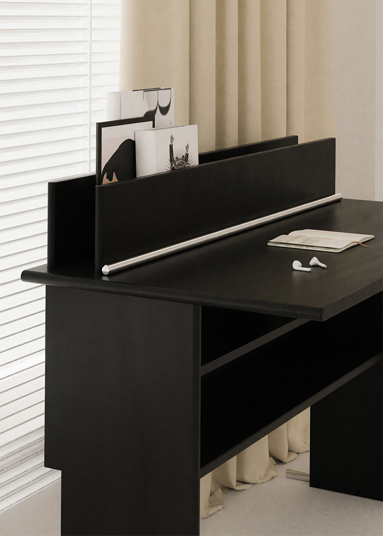 TELLS Aurelius Retro Solid Wood Study Desk - Luxurious Storage with Stylish Light Finish from TELLS