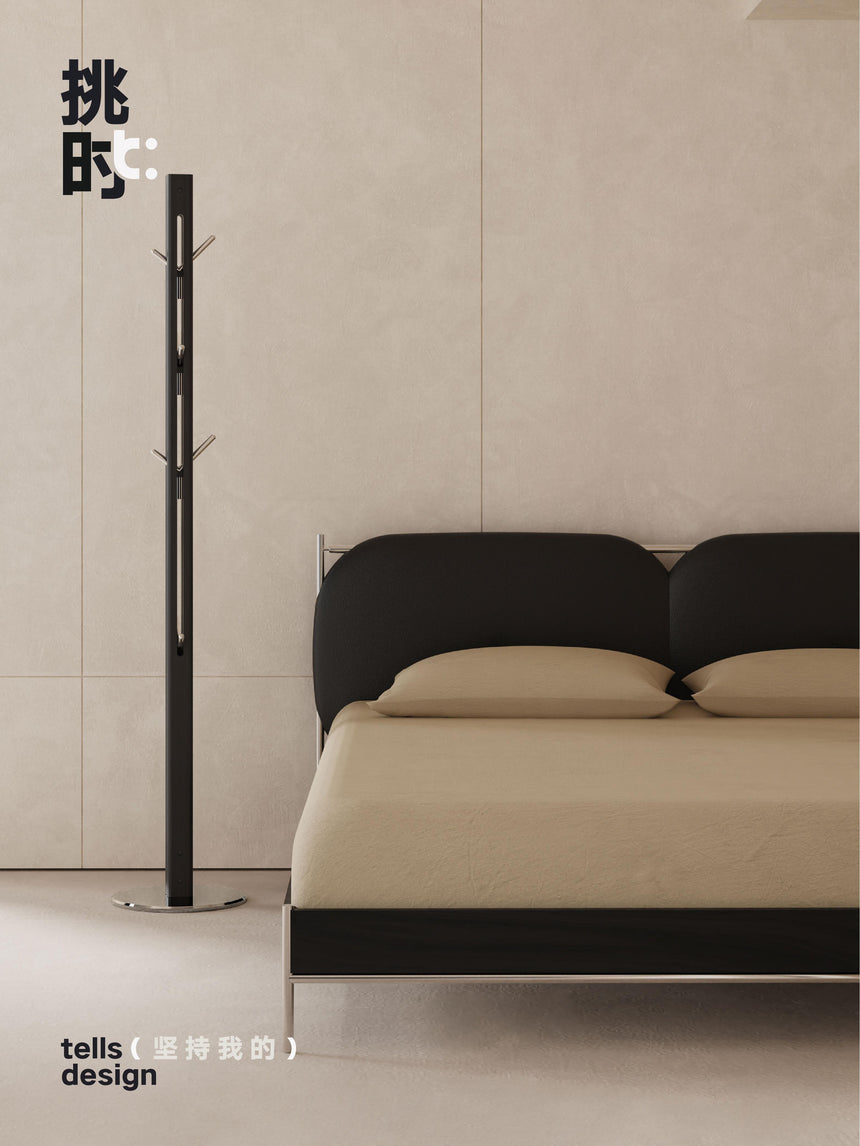 TELLS Callidora Elegant Solid Wood Vertical Coat Rack Storage Hanger from TELLS