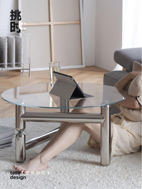 TELLS Isolde Sleek Minimalist Round Retro Coffee Table from TELLS