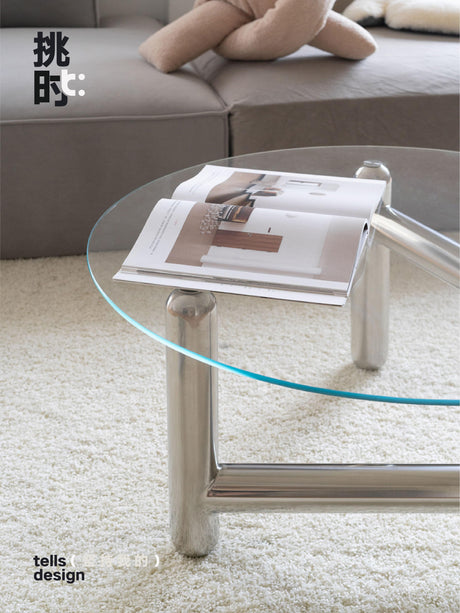 TELLS Isolde Sleek Minimalist Round Retro Coffee Table from TELLS