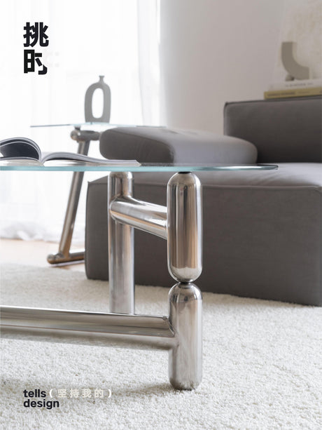 TELLS Isolde Sleek Minimalist Round Retro Coffee Table from TELLS