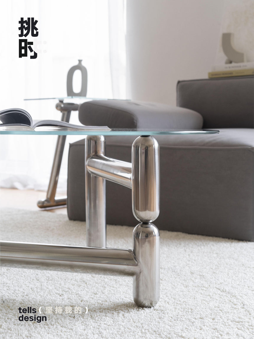 TELLS Isolde Sleek Minimalist Round Retro Coffee Table from TELLS
