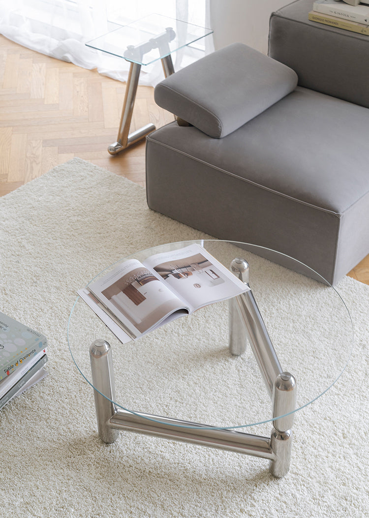 TELLS Isolde Sleek Minimalist Round Retro Coffee Table from TELLS