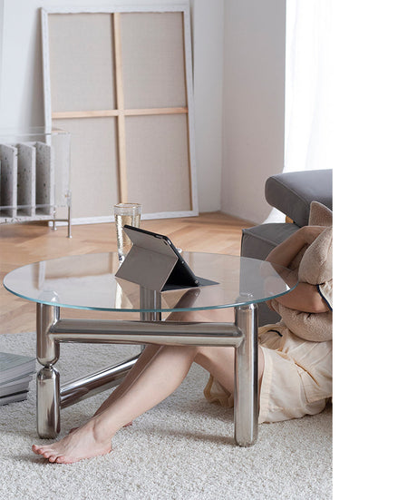 TELLS Isolde Sleek Minimalist Round Retro Coffee Table from TELLS
