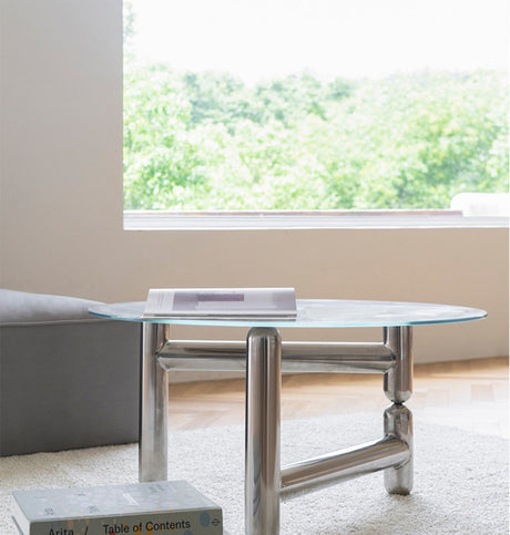 TELLS Isolde Sleek Minimalist Round Retro Coffee Table from TELLS